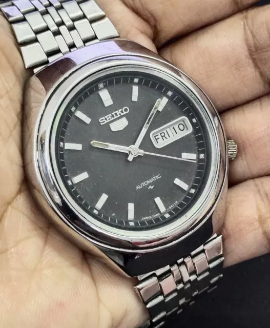 Vintage Seiko 5 Automatic Black Dial Men's Watch Reloj Seiko 5 Automático Hombre