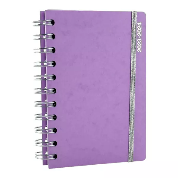 Agenda scolaire 2023/2024 - Spirales - Mauve pastel - 10 x 15 cm - Exacompta