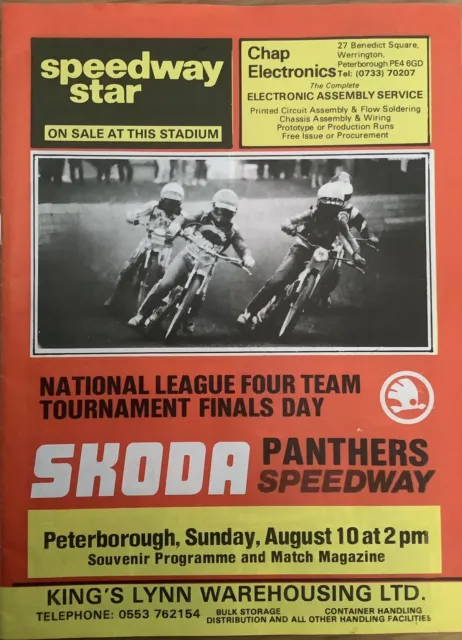 1986 National League Four-Team Tournament programma finale - Peterborough