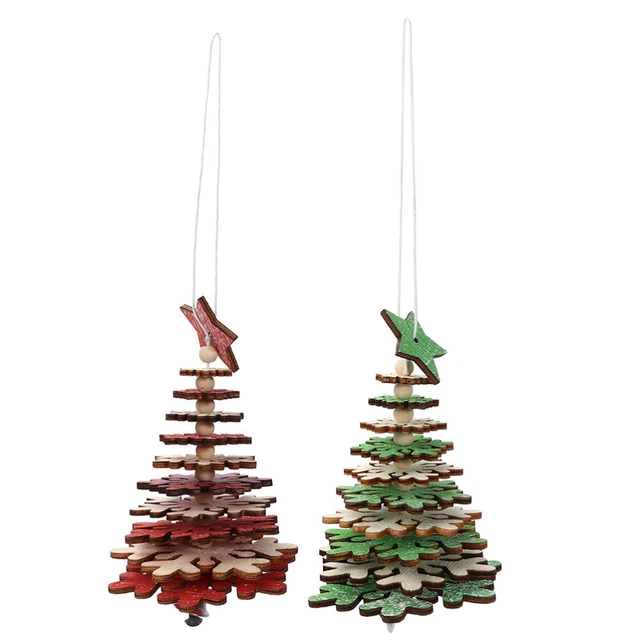 2 Pcs Christmas Hanging Decorations Christmas Decoration Chirtmas Decor Wooden