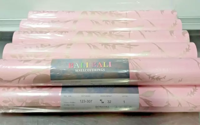 Lot 6 Romosa Wallcovering Wallpapers 123-307 Pink (20.8"x32.8' | 53cmx10m)