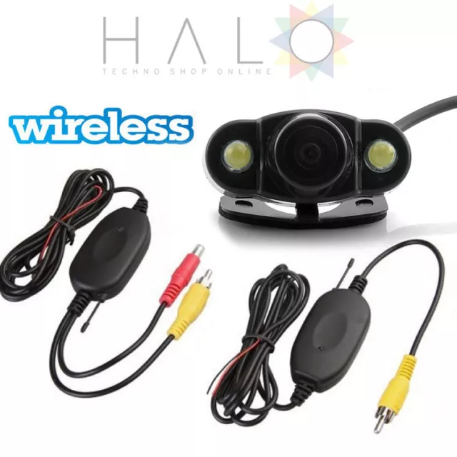 Ricevitore Video Wireless Kit Rca Con Telecamere Retromarcia Auto Trasmettitore