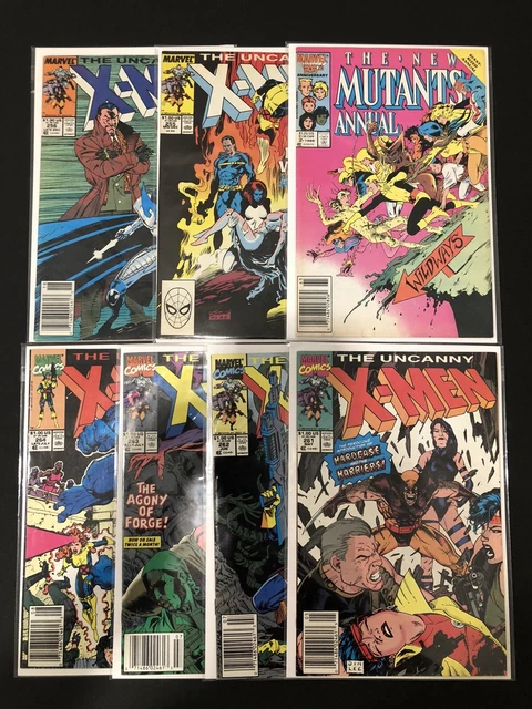 Uncanny X-Men #255-264. F-VF! New Mutants Annual #2! 1st Psylocke!