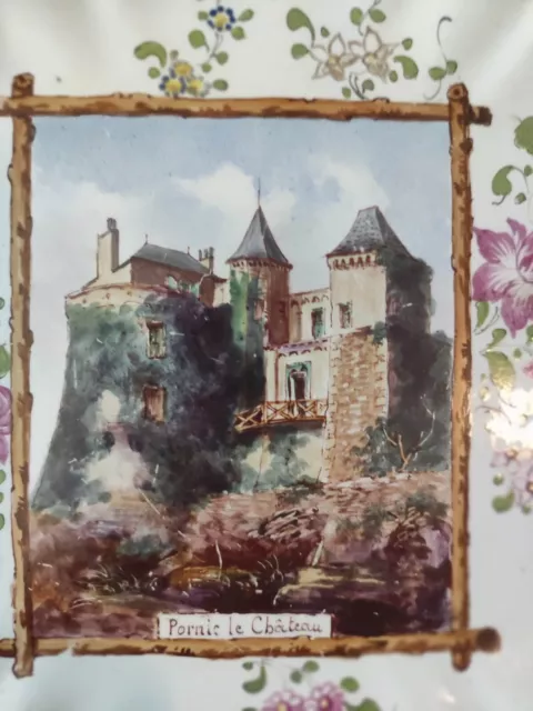 PORNIC le château **  sur une ASSIETTE Creil Montereau , deco souvenir 44 Retz 2