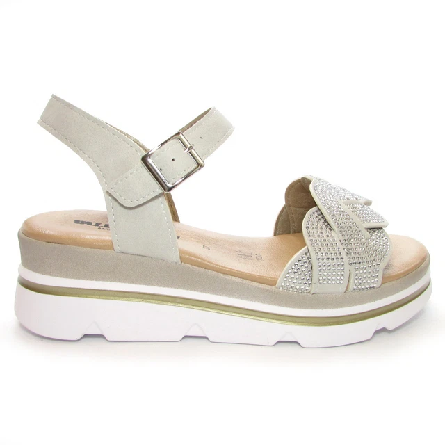SANDALI DONNA VALLEVERDE 55532 zeppa media con plateau pelle