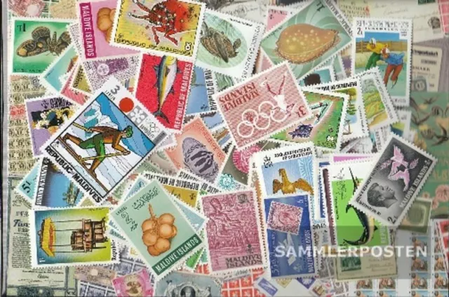 Malediven Briefmarken 100 verschiedene Marken