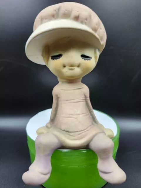 UCTCI JAPAN GIRL Ceramic Figurine MidCentury Vintage Shelf Sitter