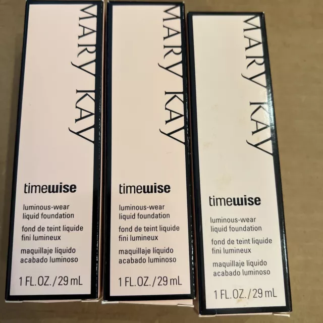 3 Boxes Mary Kay Timewise Luminous Wear Liquid Make Up Ivory 3/038698