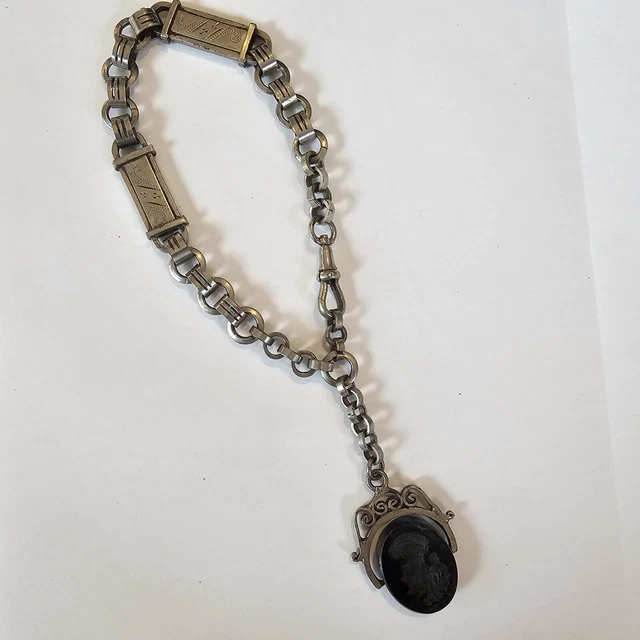 Bracelet Ancien Style Chatelaine Avec Breloques Des Monuments De Paris - Métal Argenté Ajustable