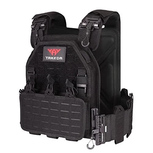 YAKEDA Tactical Vest for Men1000D Nylon Quick Release Laser-Cutting Modular V...