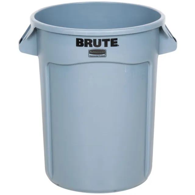 Rubbermaid 2632 BRUTE 122 Litre Round Container Gray Grey Rubbish Bin Trash Can