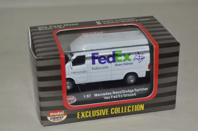 HO 1:87 scale die cast vehicle Model Power FedEx Home Delivery Mercedes Benz van