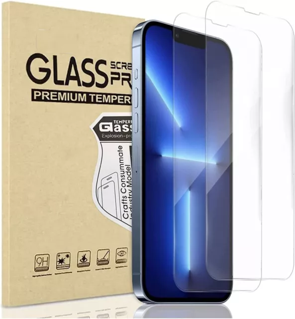 2X Tempered Glass Screen Protector For iPhone 15 14 12 11 Pro Max Mini XR XS MAX