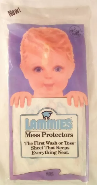 Protector de desorden de colección Lammies nuevo de lote antiguo 3 paños hojas DuPont Dacron 21x28" impermeable