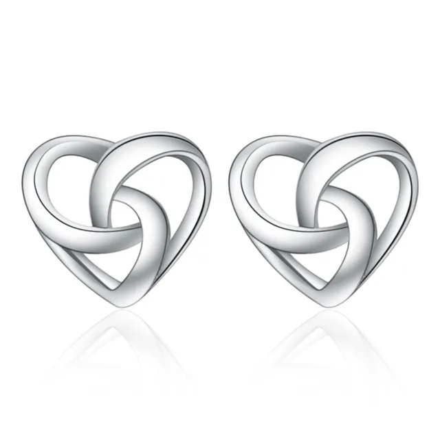 925 Sterling Silver Cross Heart Stud Earrings Women Girls Fashion Jewelry Gift