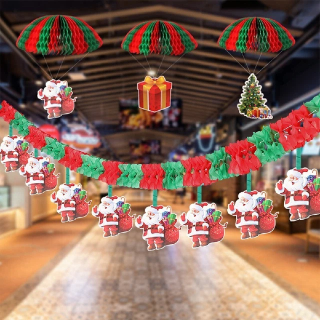 Bandera de Navidad Guirnalda Bunting Bandera Colgante para Navidad Hogar Fiesta Árbol Decoración - S