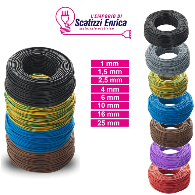 Cavo Elettrico Unipolare FS17 - 20 Metri, Sezioni 1,5-2,5-4-6 Mm², Nero Per Impianti Civili E Industriali - Foto 10
