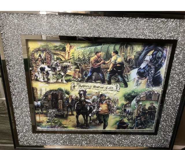 CARAVAN PICTURE APPLEBY GYPSY TRAVELER LIQUID ART CRUSH FRAME WALL HUNG