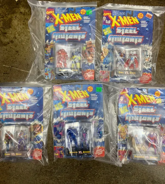 NEW 1994 X-Men Steel Mutants,Toy Biz lot Of 5 Die Cast,Marvel Comic