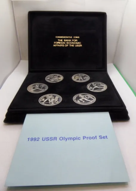 1992 USSR Summer Barcelona Olympic Games 6 Coin Proof Set Russian 1 Rouble Coins