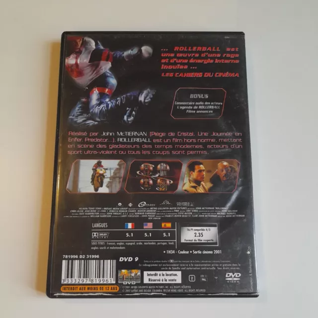 Dvd Rollerball McTiernan Klein Reno LL Cool J film 2001 avec bonus 3