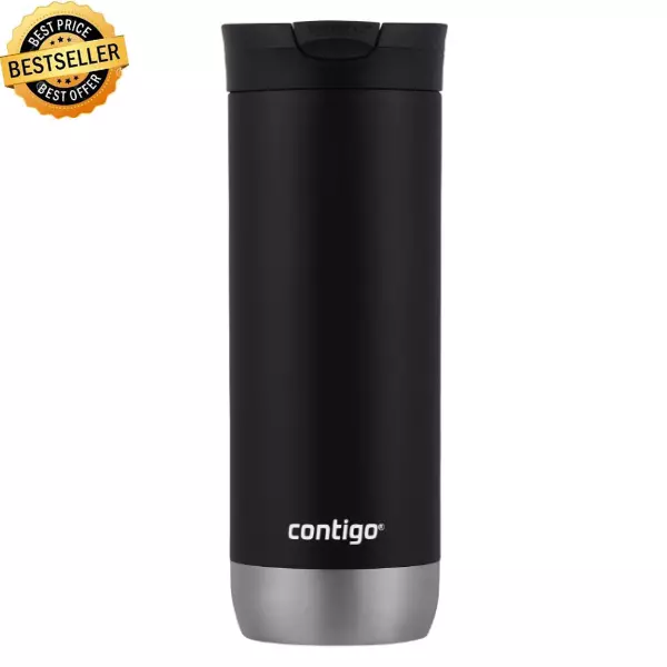 Travel Mug Contigo Leak proof Lid Stainless Steel Thermos 16fl Oz Coffee Tea Cup