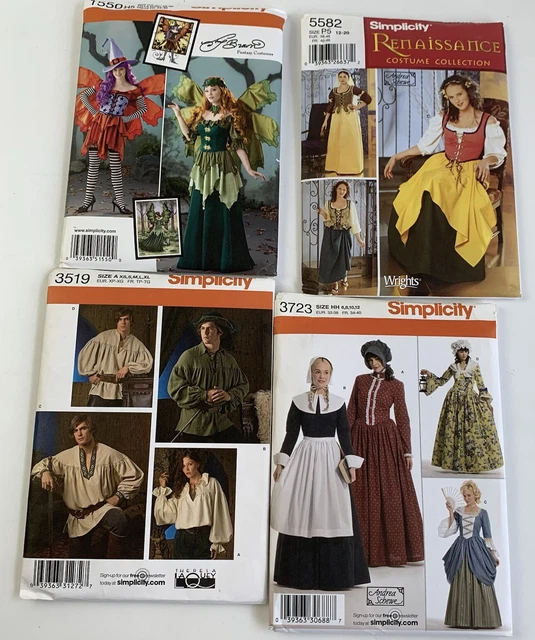Vintage Simplicity Costume Pattern Collection Cut & Uncut Renaissance