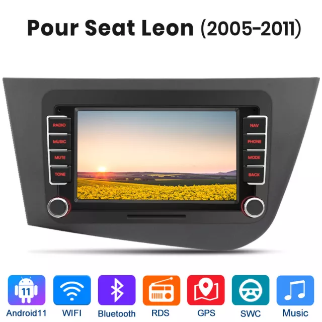 7" Android 12 Autoradio Pour Seat Leon 2005-2011 GPS Navi BT WIFI RDS 1+32G DAB+