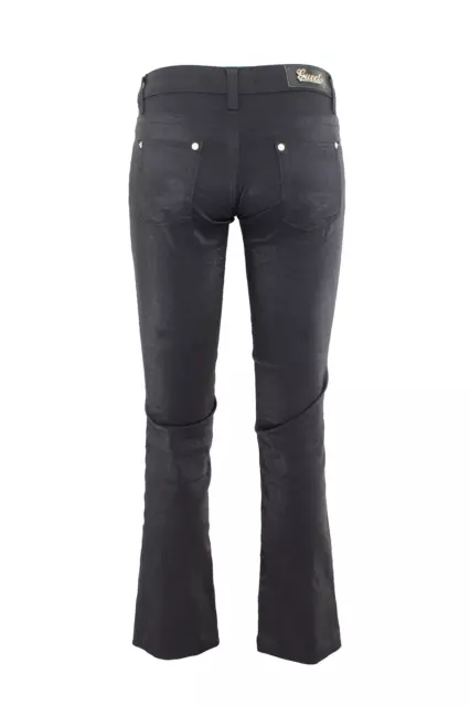 Gucci Jeans Pantalon Ciré Lurex Noir Femme Pamuk Âge 2000 2