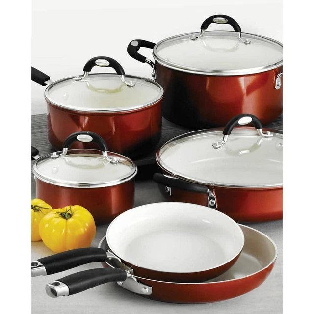 Juego de utensilios de cocina antiadherentes de cerámica de aluminio Tramontina en cobre metálico