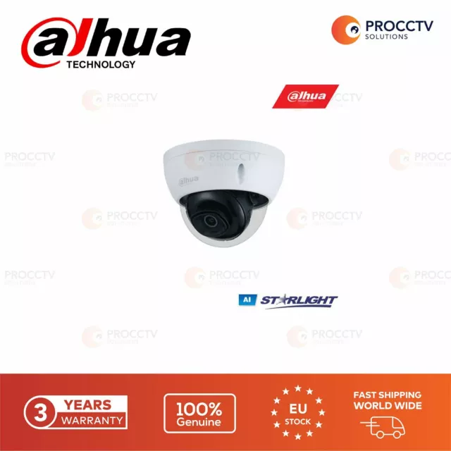 DAHUA Dôme Caméra HDBW3841E-AS F2.8, 108°, 8MP, H.265 Ir 30m, Poe, Véritable