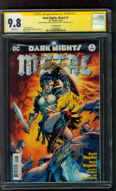 Wonder Woman 1 Dark Knights Metal Jim Lee Variant CGC 3XSS 9.8 Capullo Snyder