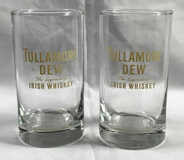 2 Tullamore Dew The Legendary Irish Whiskey Glasses 8 oz EST 1829