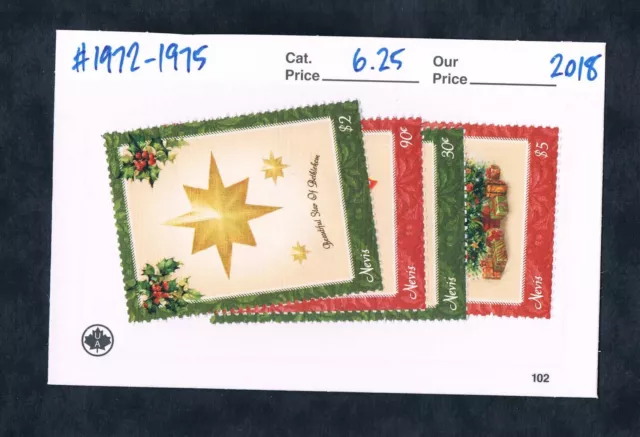 2/3 off $6.25 Scott Value - 2018 NEVIS Christmas, Caribbean MNH NH UMM