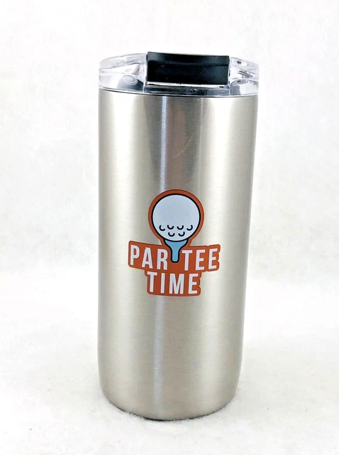 Caribou Coffee PAR TEE TIME Stainless Steel 16 Oz Insulated Travel Mug w/Lid