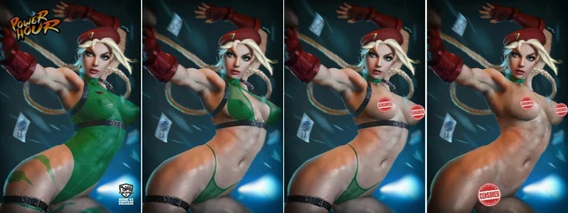 Power Hour #1 Shikarii Cammy Fighter Cosplay 4 Cover Set Black Ops Publishing