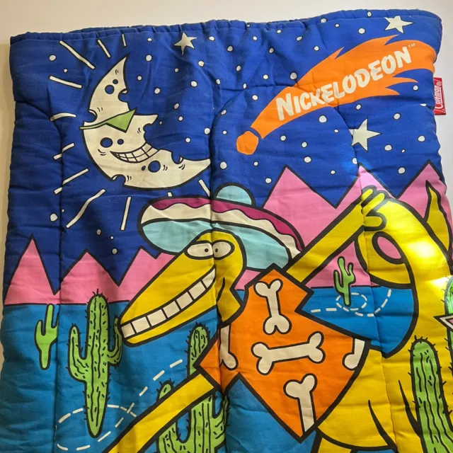 Saco de dormir vintage 1990 Coleman Nickelodeon lagarto cactus que brilla en la oscuridad