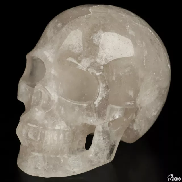5.0" Smoky Quartz Rock Crystal Hand Carved Crystal Skull, Realistic, Healing