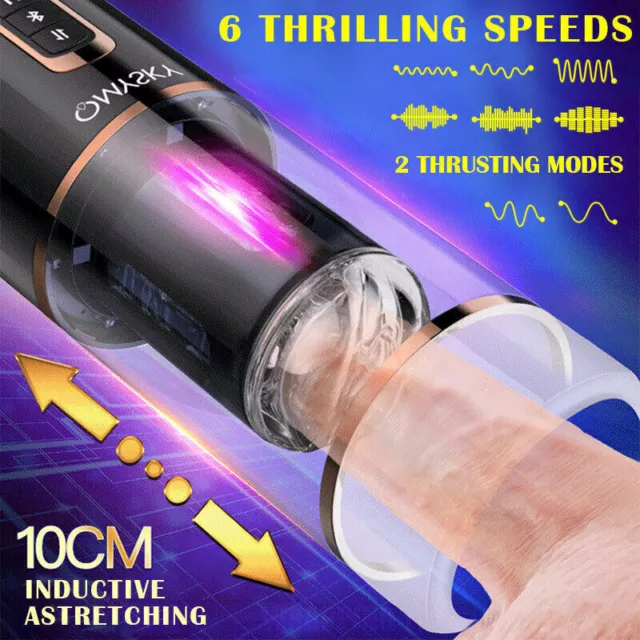360° Vibrating-Telescopic-Rotating-Male-Masturbatr-Vacuum-Pump-Stroker-Cup-New