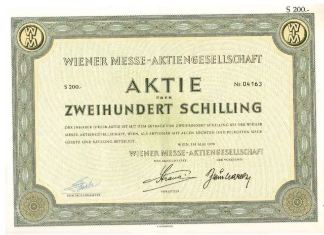 Wiener Messe AG   1958 Wien    200 Schilling