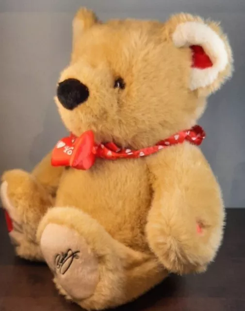 Elvis Presley MUSICAL Teddy Bear Plush Stitch Signature and Hearts 2