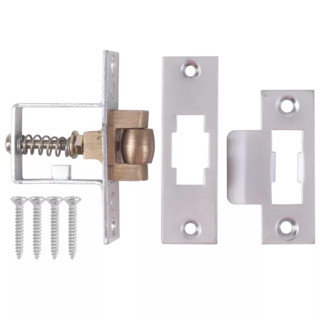 SILVER ROLLER BOLT CATCH Adjustable Spring Loaded Mortice Internal Door Latch UK 2