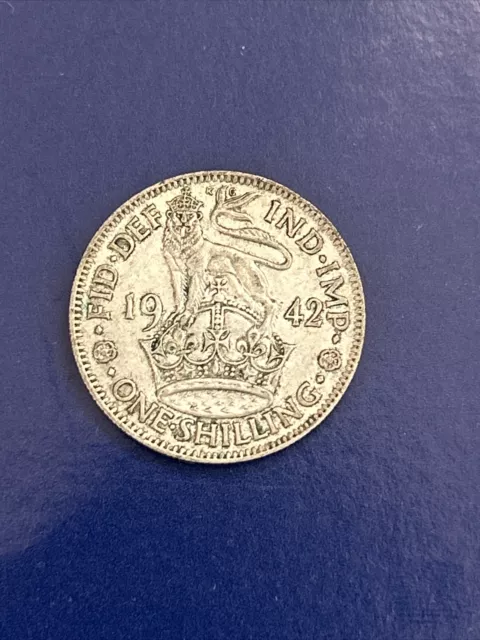 Dated : 1942 - Silver Coin - One Shilling - King George VI - Great Britain