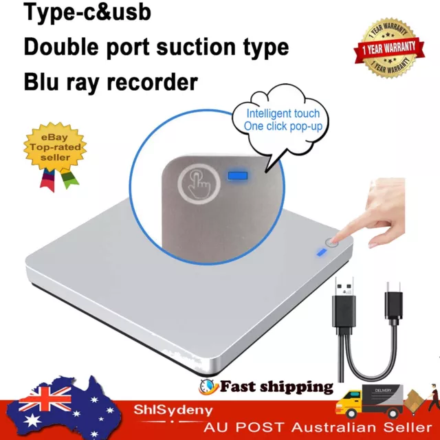 Genuine Bluray Burner External USB 3.0 Player DVD CD BD Recorder Drive Silver AU