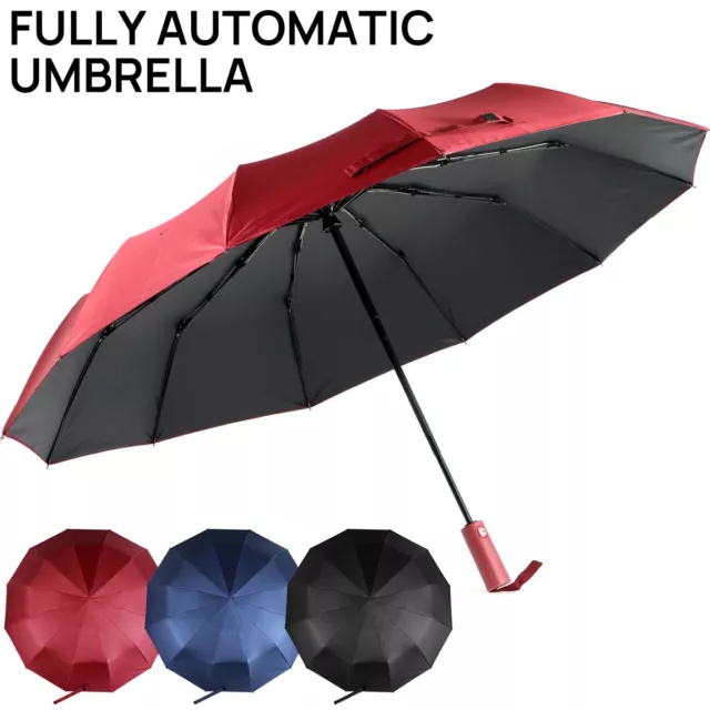 Travel Umbrella Automatic Collapsible Sun Rain Protection Portable Windproof◕