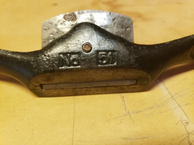 Rare Vintage 30s Stanley SW No. 51 Spoke Shave Plane Sweetheart Draw Knife Read 3