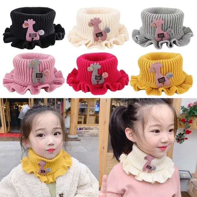 Circle Outdoor Scarves Knitted Ruffle Neck New Kids Scarves  0-7 Years Kids
