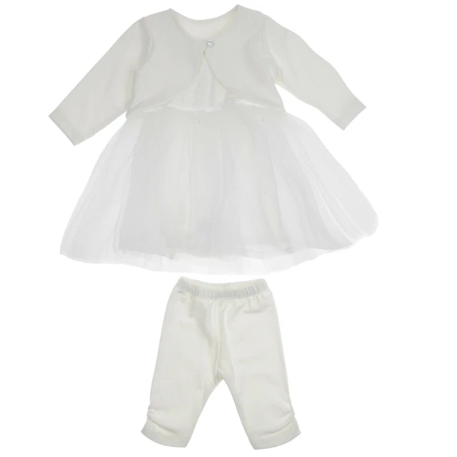 Newborn Baby Girl's Basics  Pack Of Tutu Dress Cardigan And Leggings