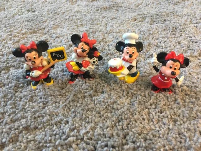 Vintage Applause Disney's Minnie Mouse teacher w doll Mickey cake baker figures 2