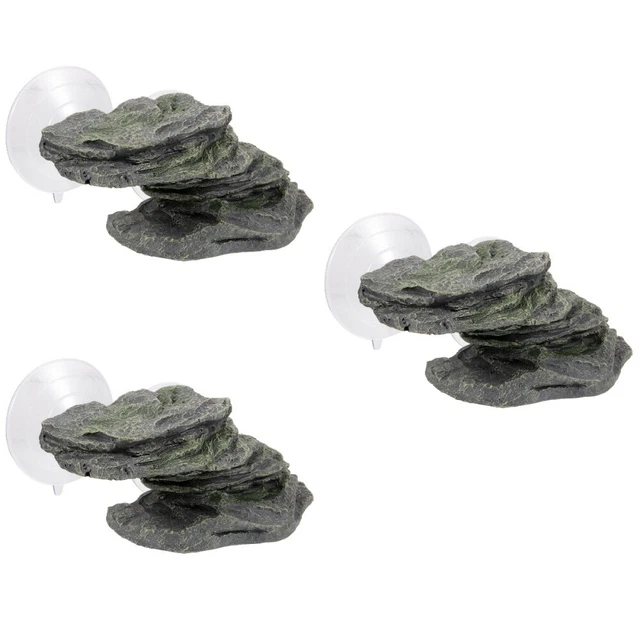 3 piezas Tanque de tortuga Decoración Plataforma de tortuga Tortuga Tomar el sol Tortuga